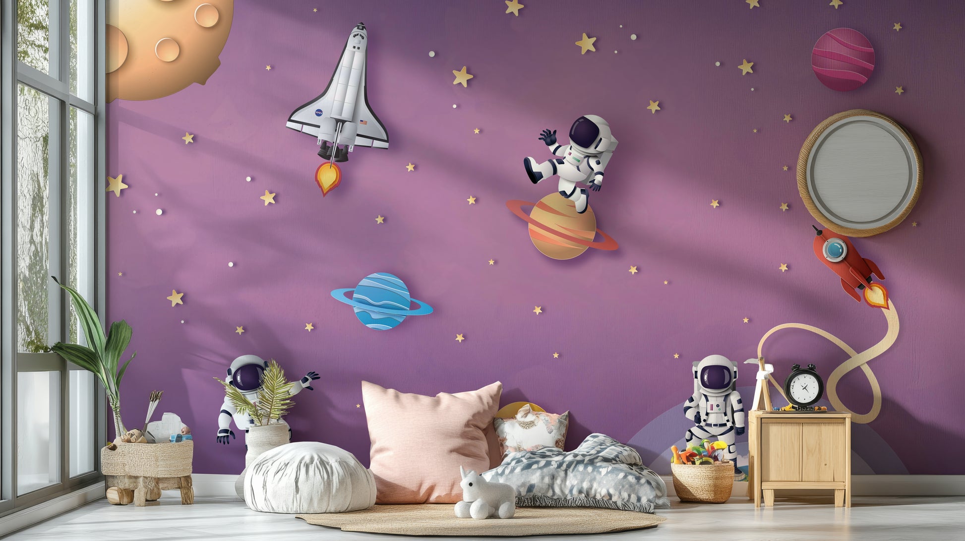 The image is suitable for a kids room or a playroom.


