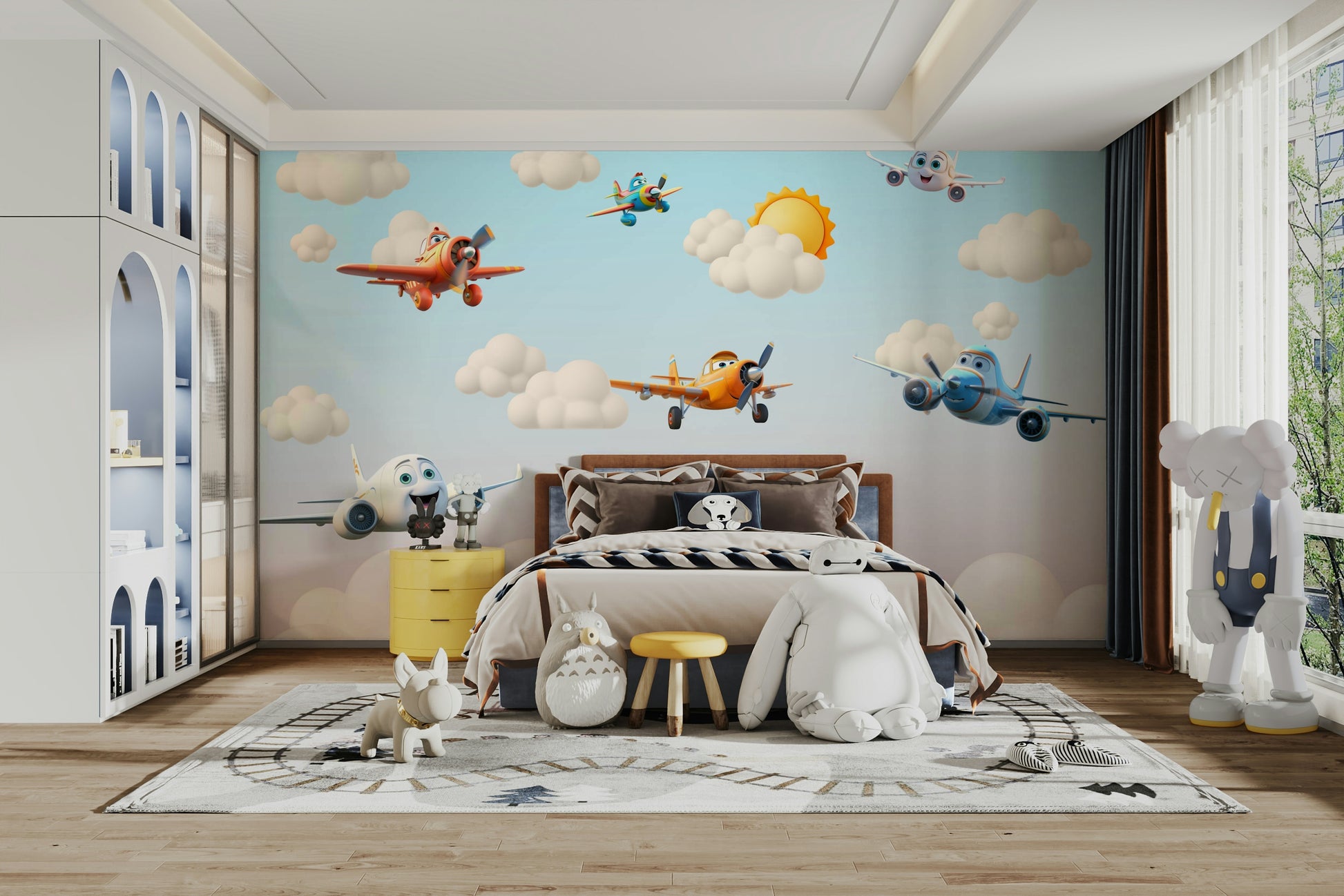 The colors are gentle and soft, with a pastel, blue and gray palette.

