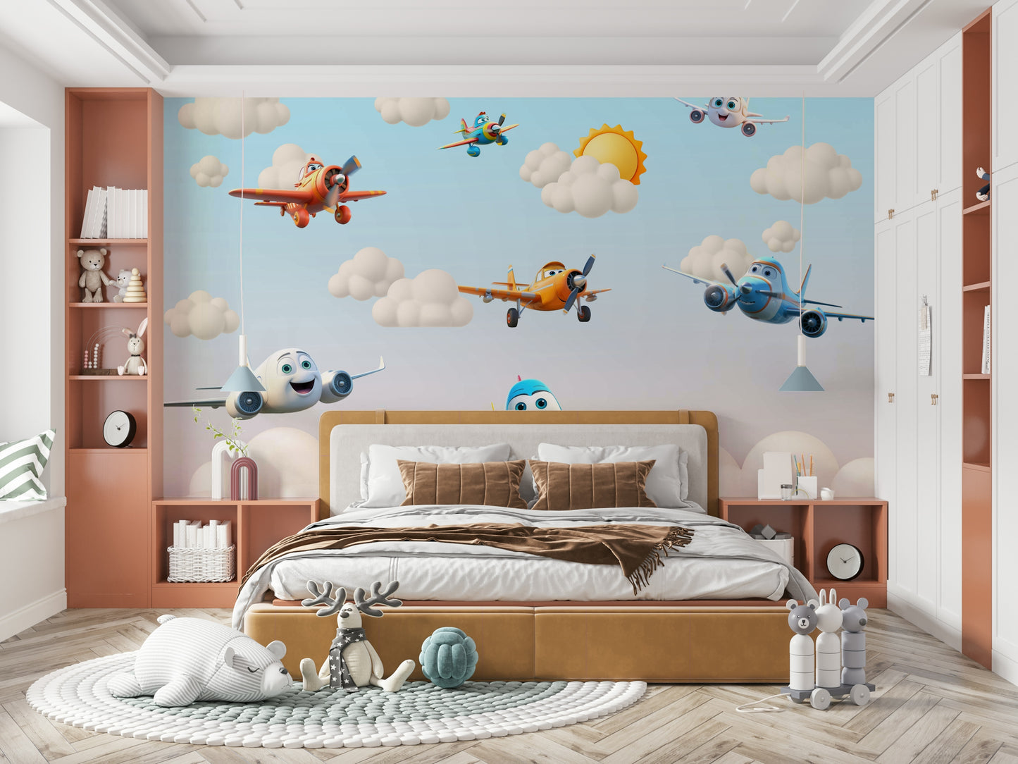 The composition is a harmonious, floating pattern.

