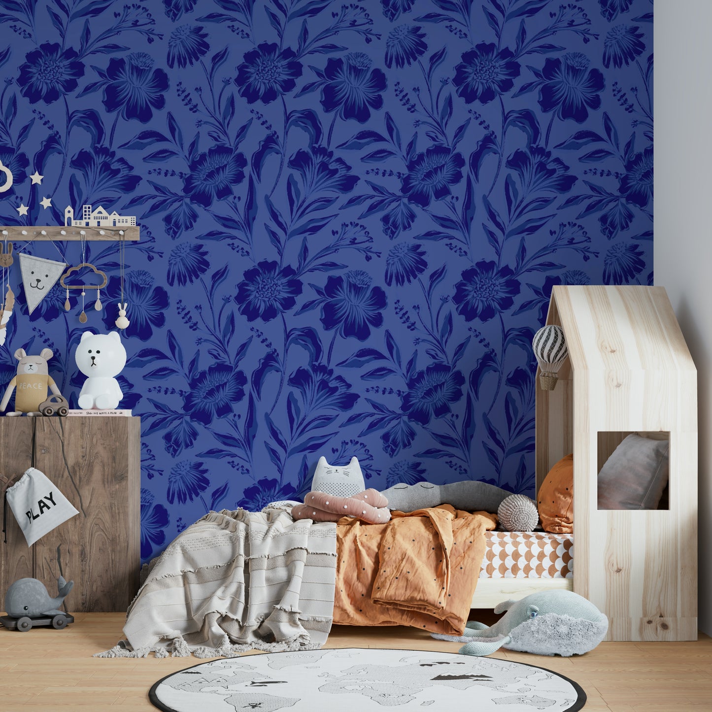 This wallpaper is suitable for a living room, dining room, or a bedroom.
