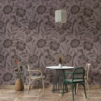 The mural is created for an entire wall, providing a subtle backdrop.
