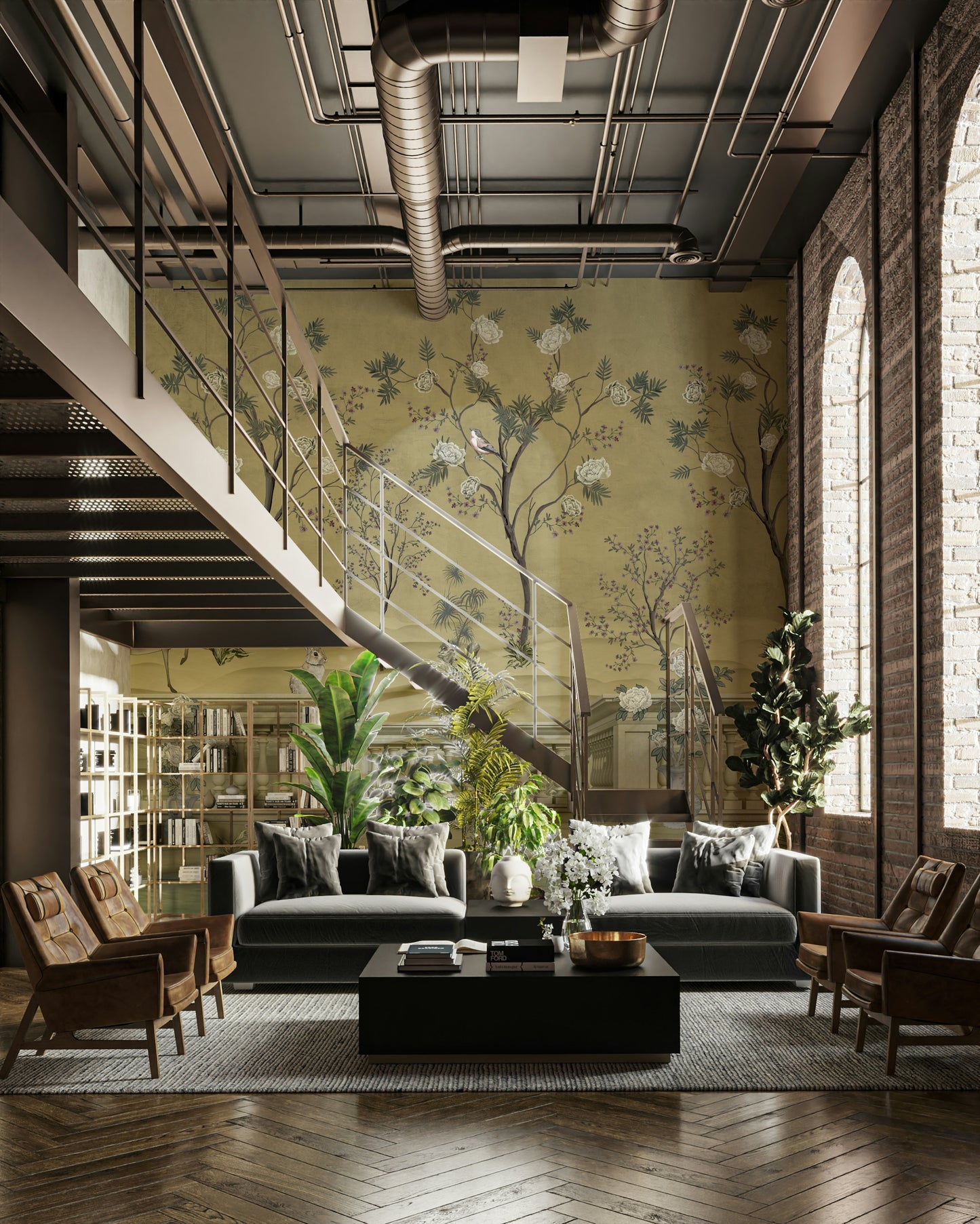 The composition is a harmonious, flowing pattern.

