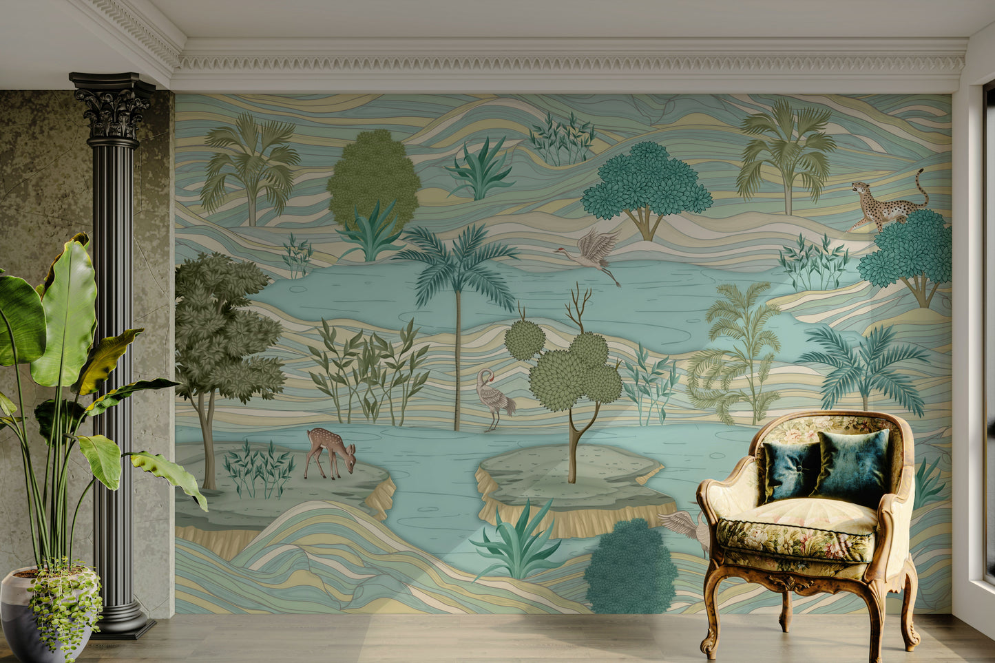 The design feels peaceful and whimsical.

