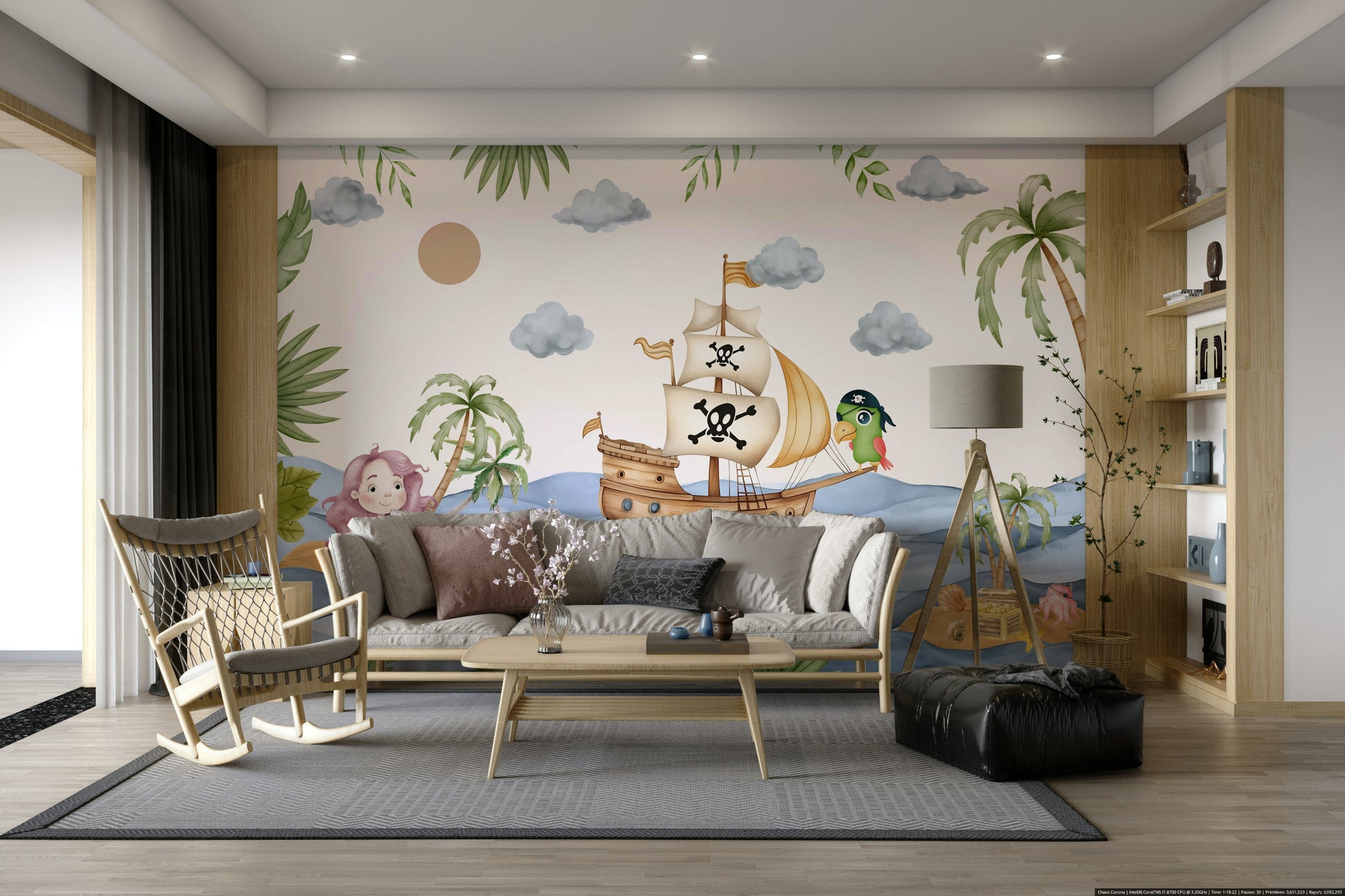 The composition is a fun, whimsical scene.

