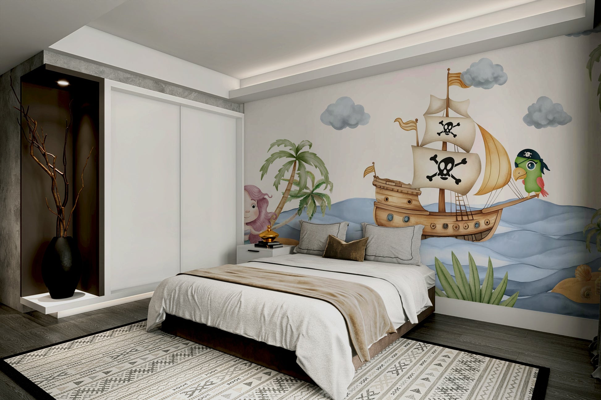 The design has a beautiful, artistic aesthetic.

