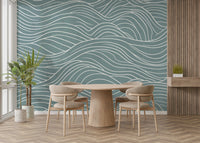 Wall mural with whimsical shapes and colors

