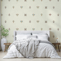 A detailed close-up of a luxurious wall mural pattern.

