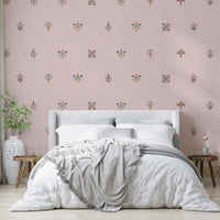 Mural wallpaper of a zardozi pink design

