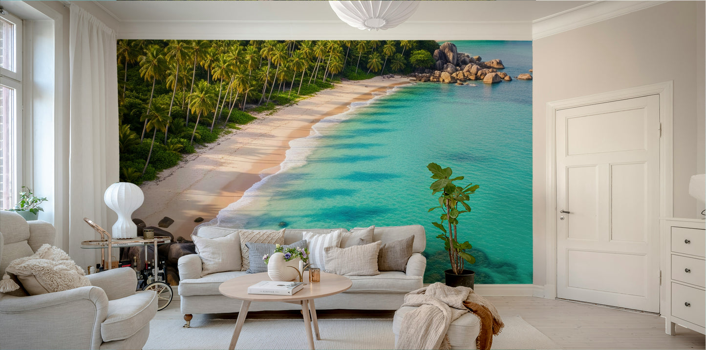 Wall decor showing a tranquil beach view

