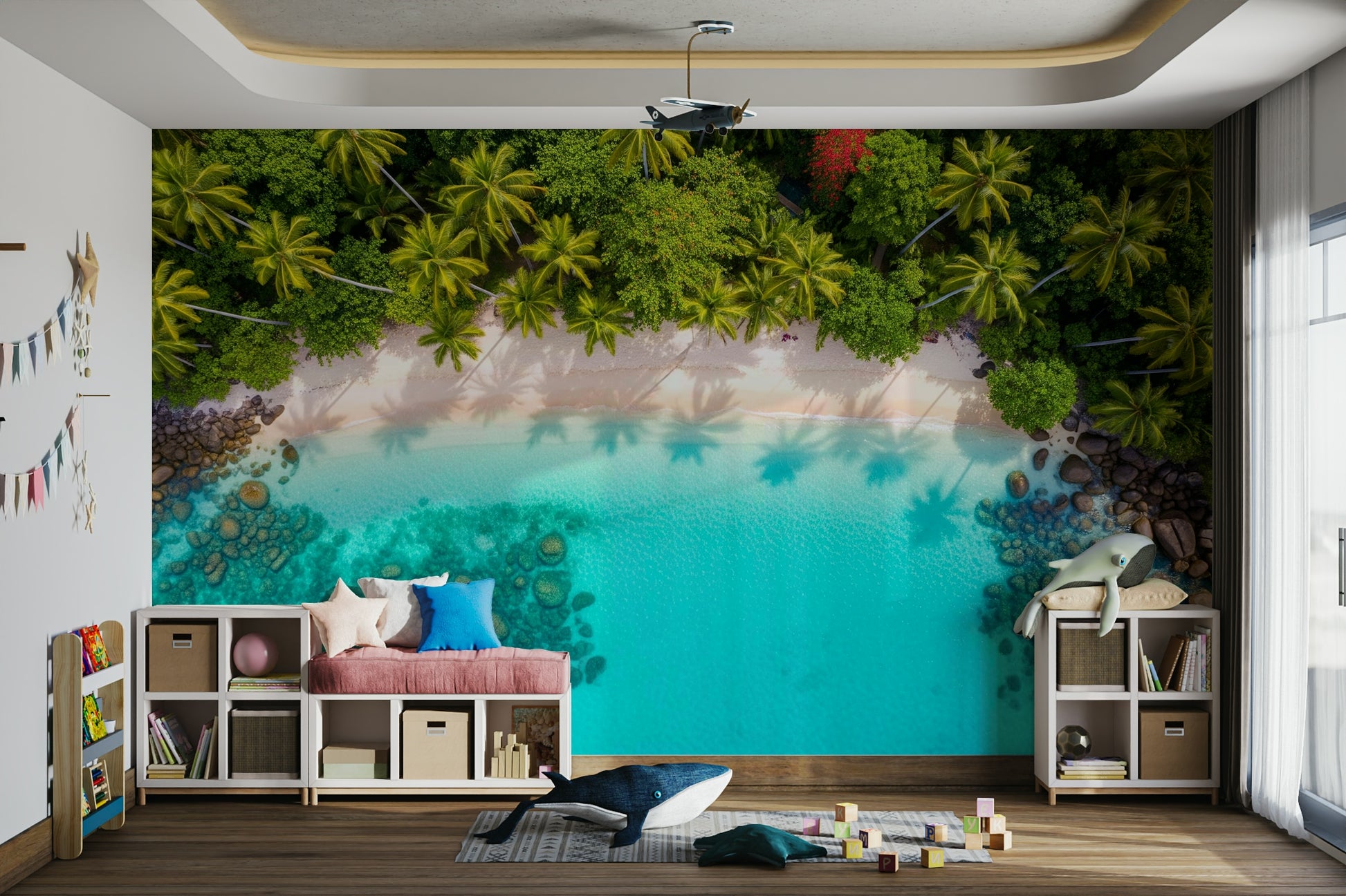Mural wallpaper of a tropical dreams design

