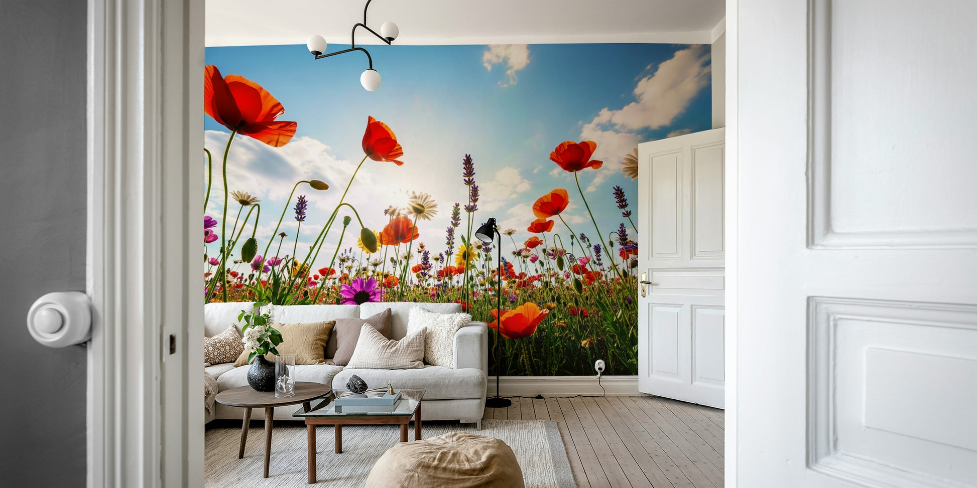 Wall decor showing a tranquil field view

