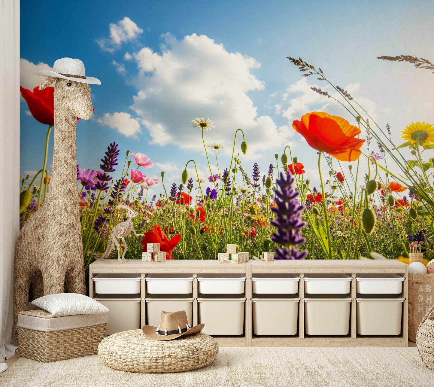 Wall decor showing a tranquil field view

