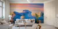 Mural wallpaper of an arctic dawn design

