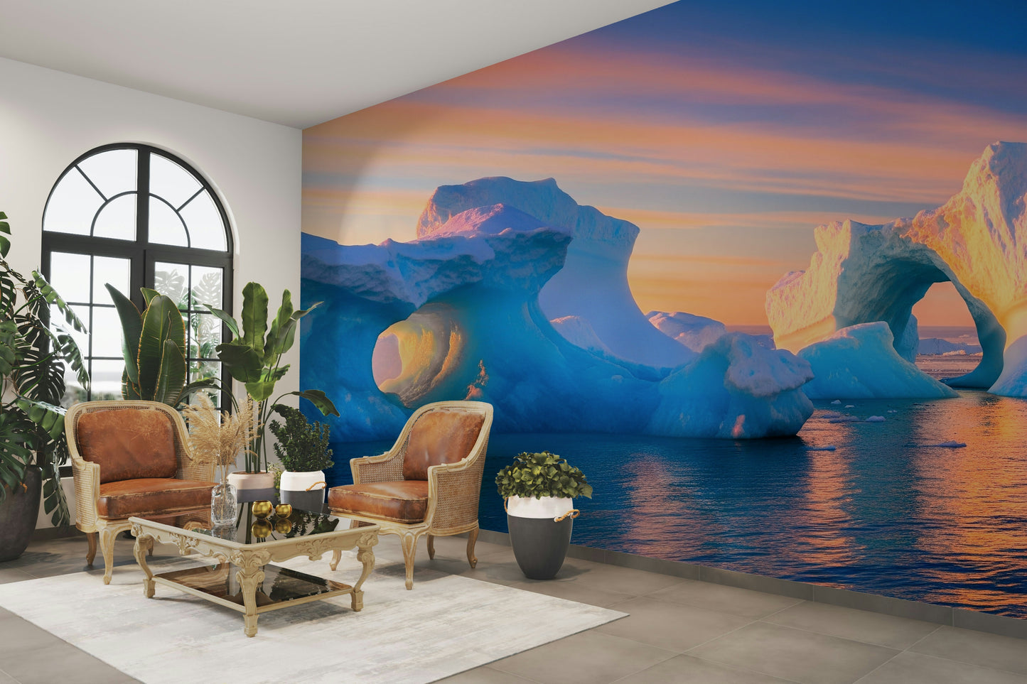 Wall mural showing a quiet dawn scene

