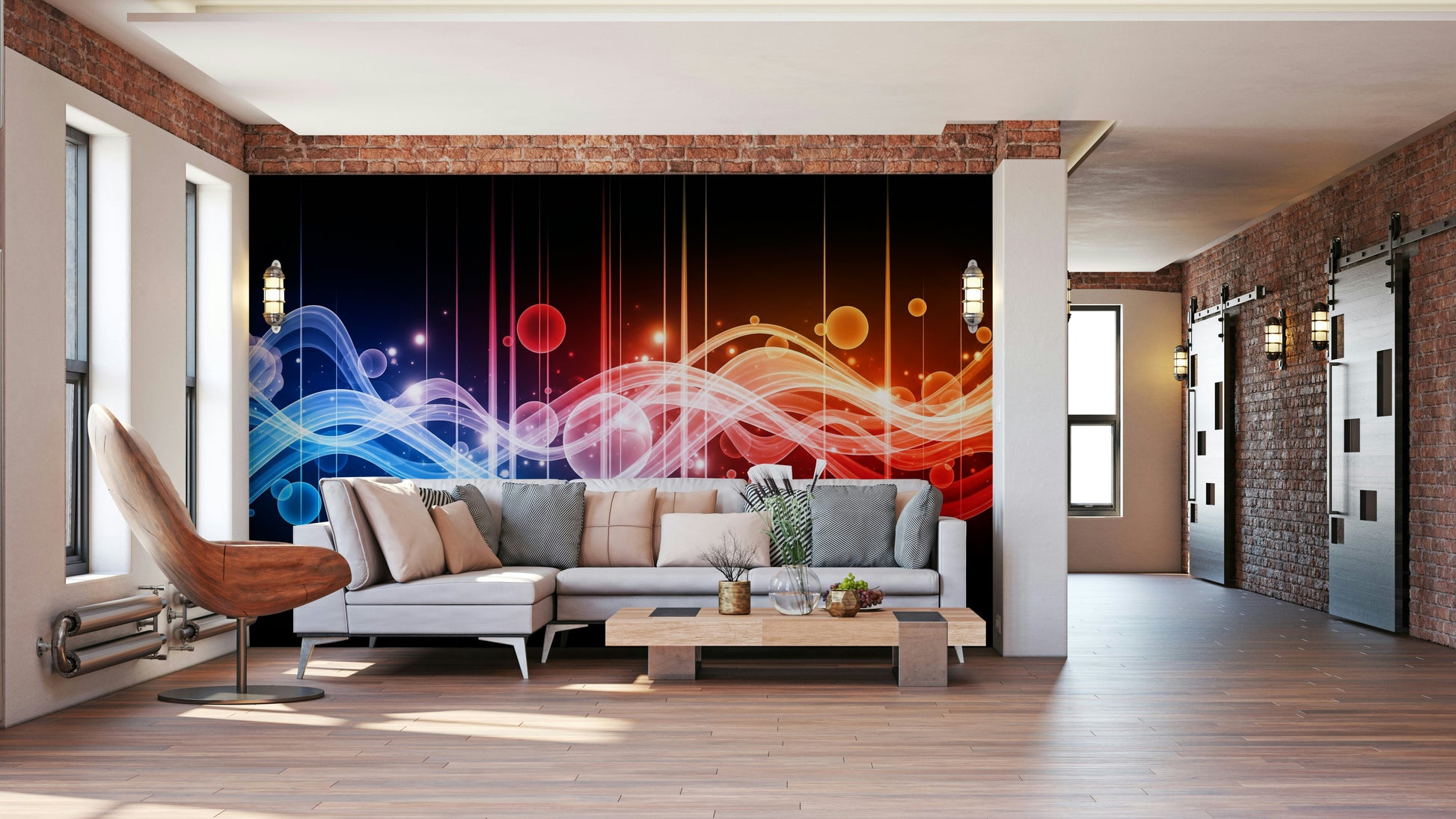 Wallpaper with a full spectrum of bright colors

