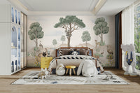 Wallpaper with watercolor Australian animals

