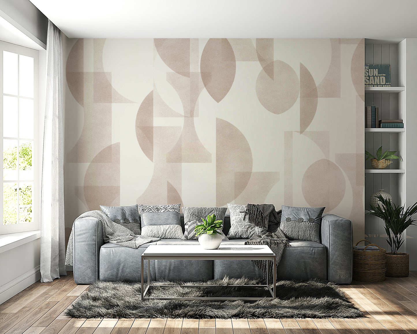 High-quality image of the Geometrica Mocha wallpaper

