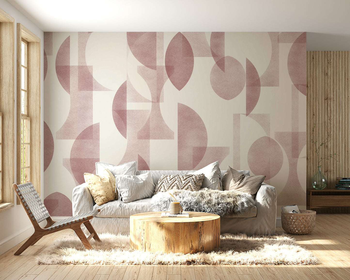 Close-up of a geometric vineyard pattern

