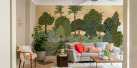 Wall decor showing a tranquil forest view

