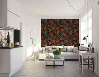 This wallpaper is suitable for a living room, a bedroom, or an elegant study.
