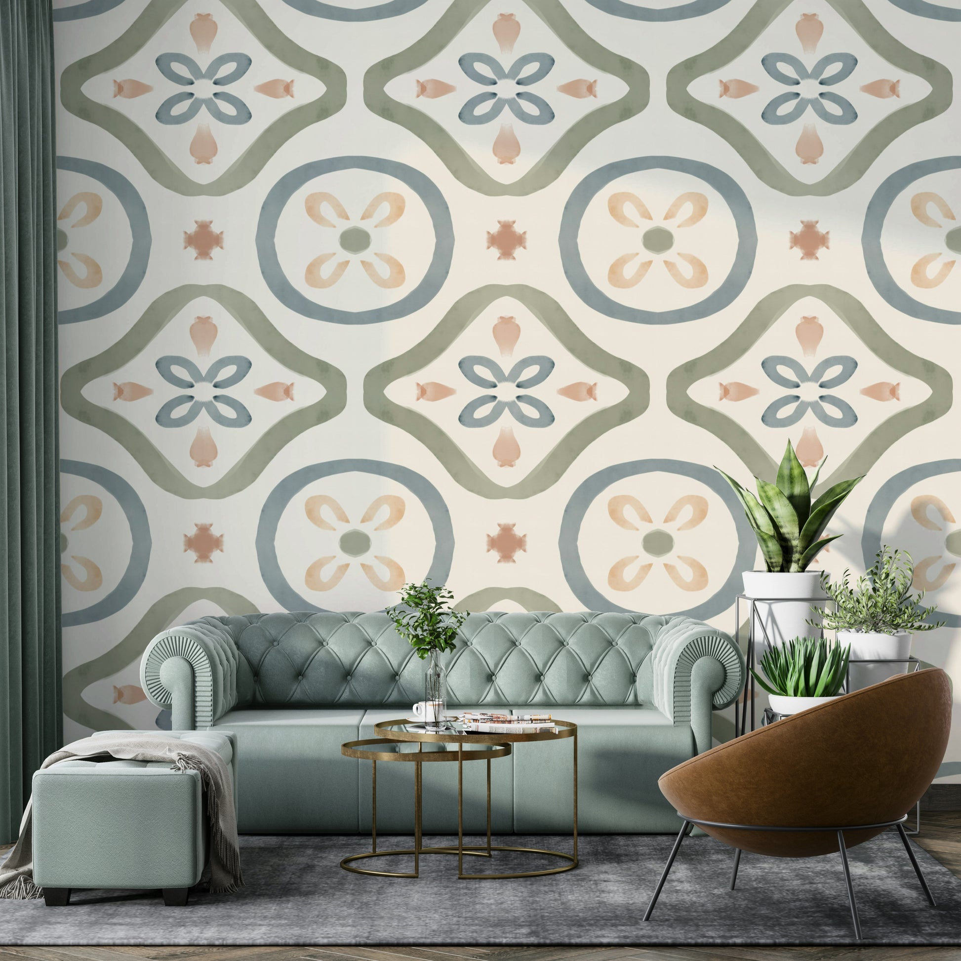Mural wallpaper of a classic Italian decor design

