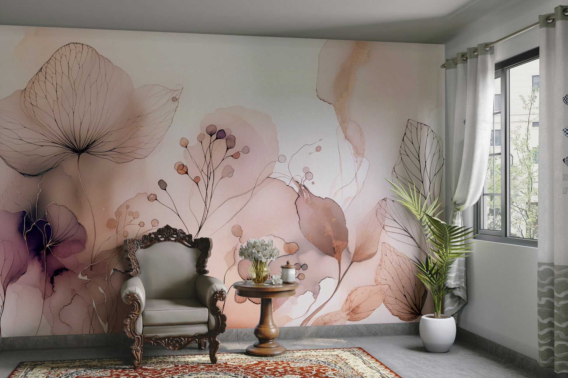 Mural wallpaper of a serenity blossom dream design

