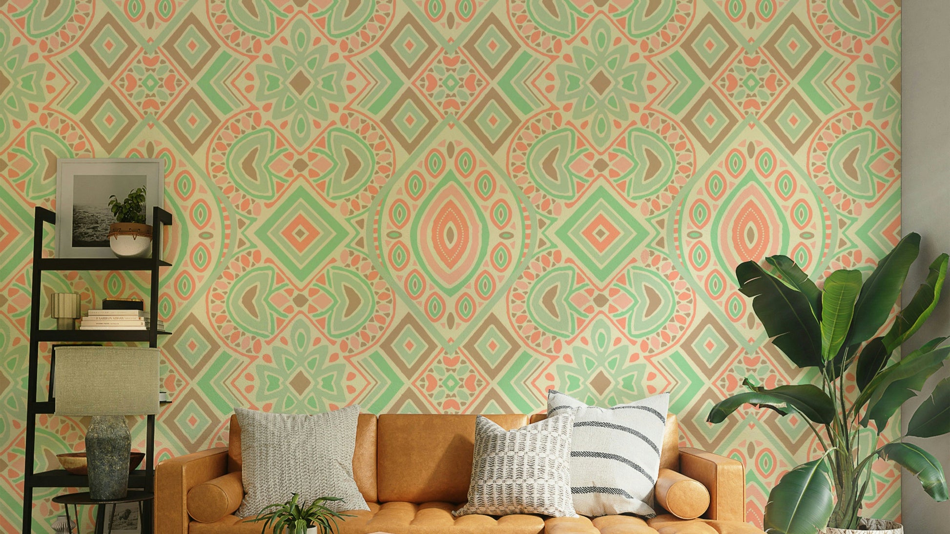 Serene abstract scene with friendly shapes

