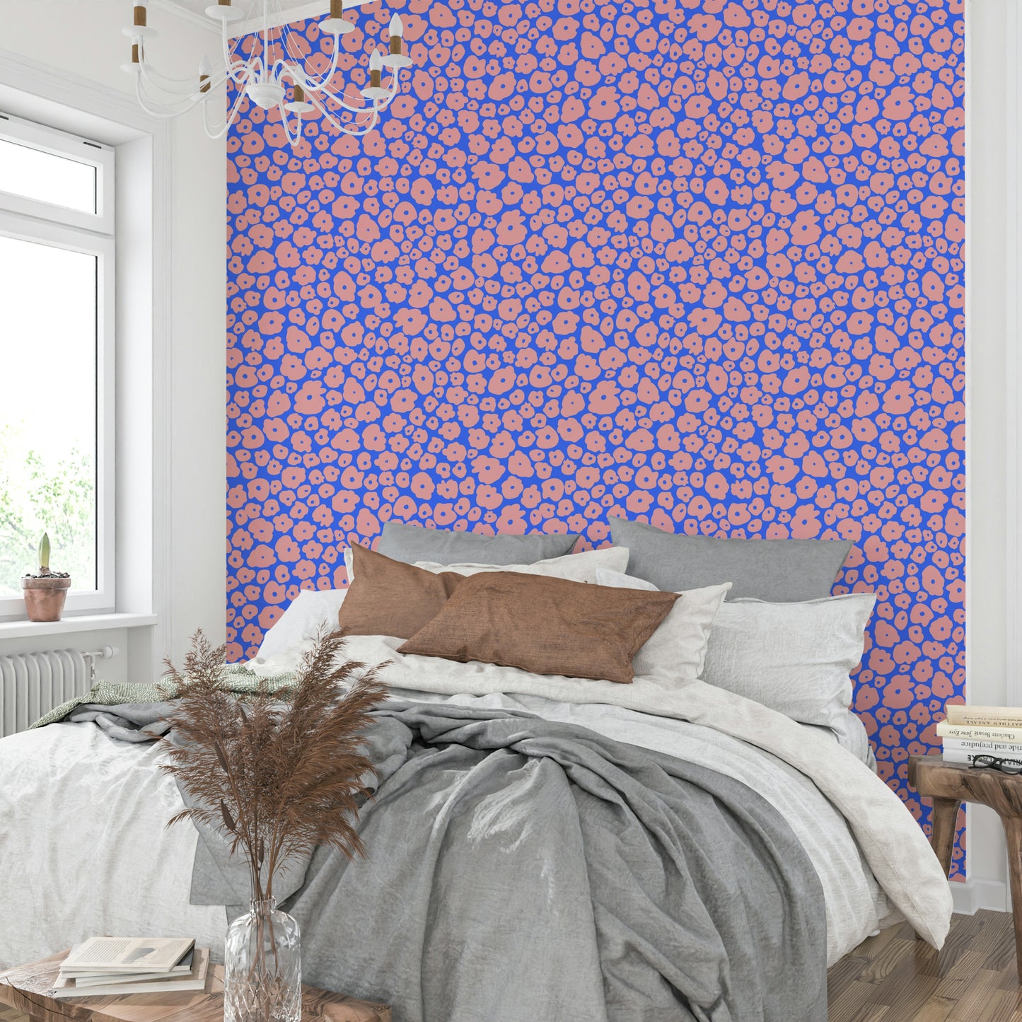 This wallpaper is suitable for a bedroom, a nursery, or a serene living space.
