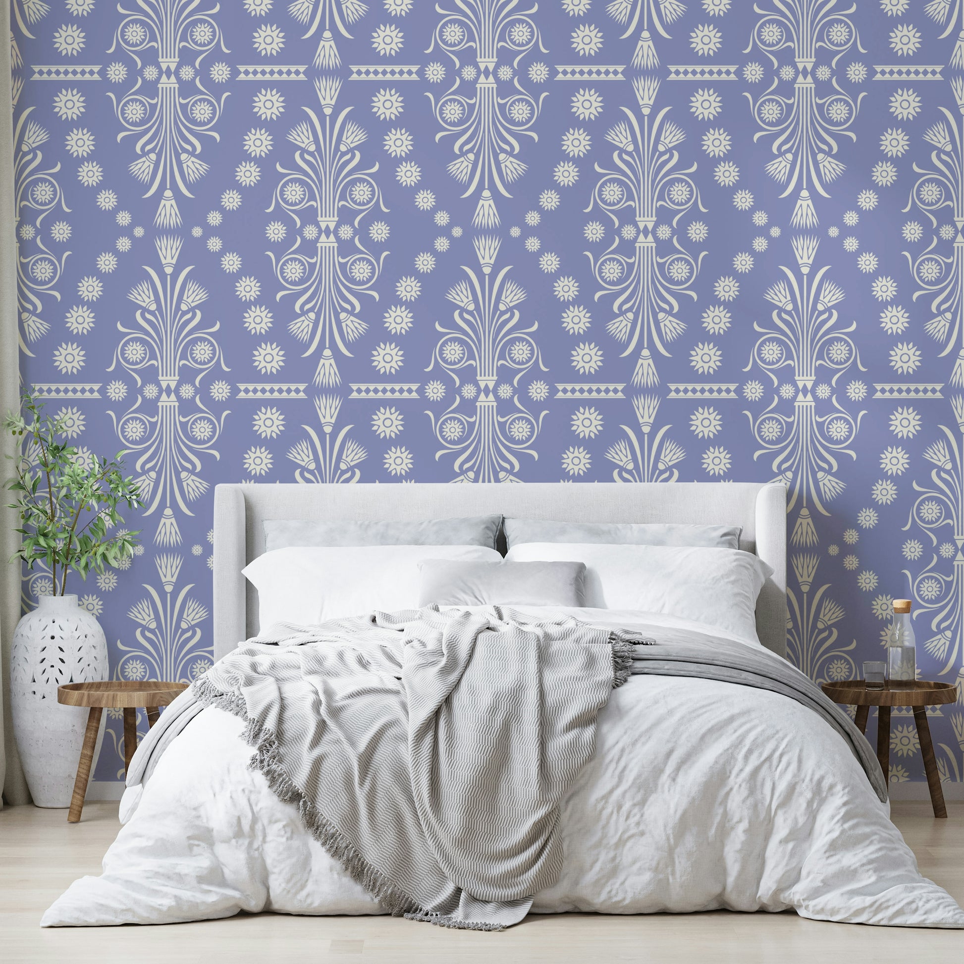 The colors are various shades of purple, from light lavender to deep violet.
