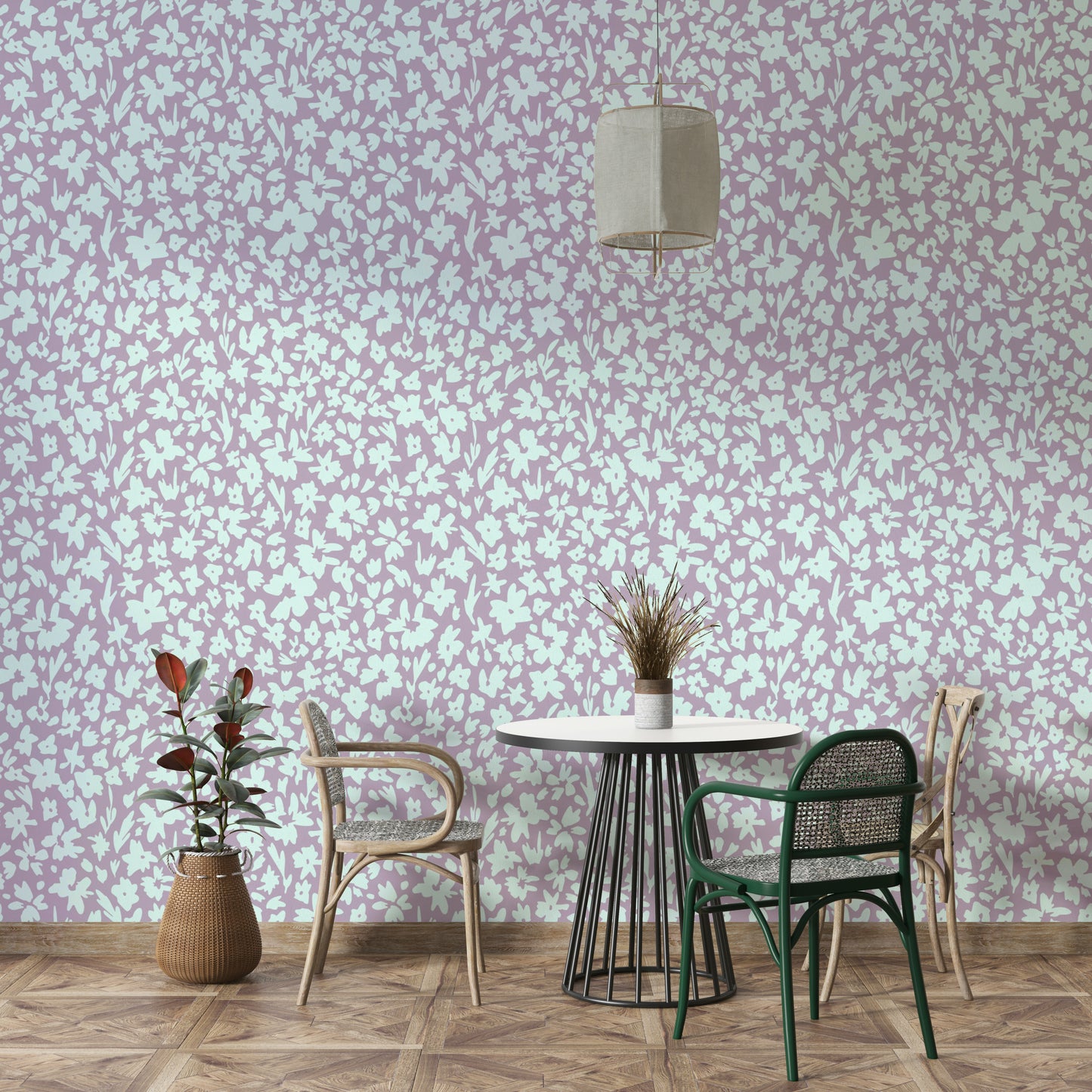 This wallpaper is suitable for a living room, a bedroom, or a contemporary office.
