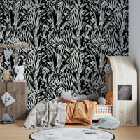 This wallpaper is suitable for a living room, a bedroom, or a contemporary office.
