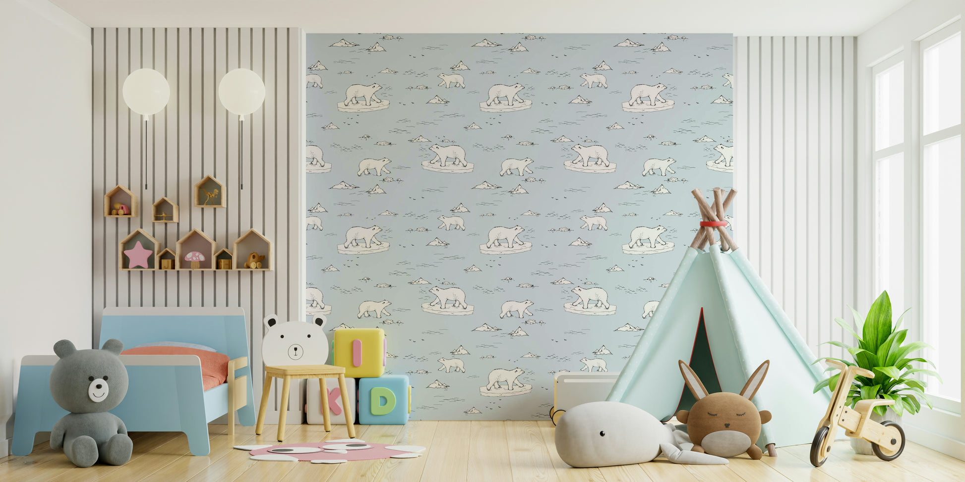 Wallpaper with a unique, hand-drawn animal design

