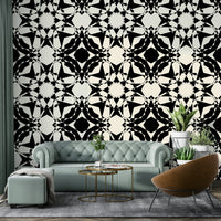 Wallpaper with a vibrant and intricate geometric design

