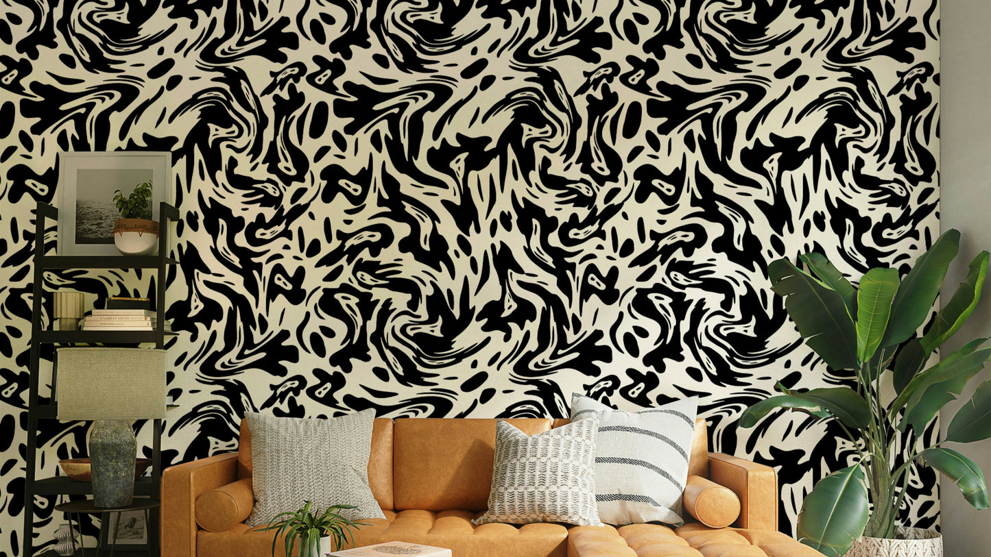 Serene fluid shapes wallpaper