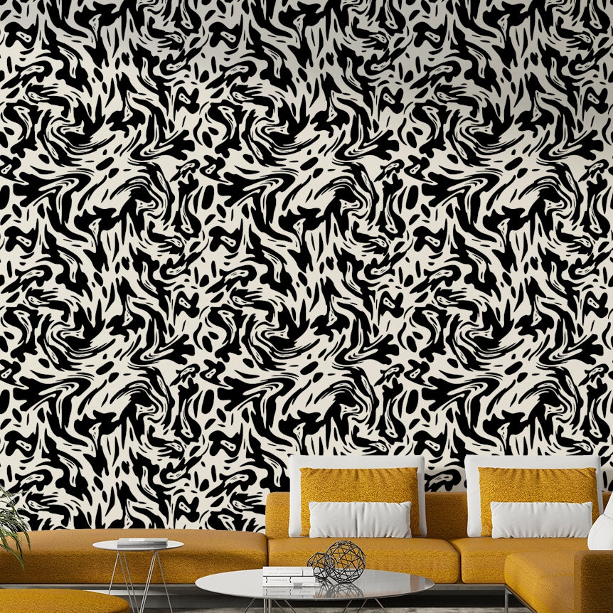 Wallpaper with a smooth shapes  design.

