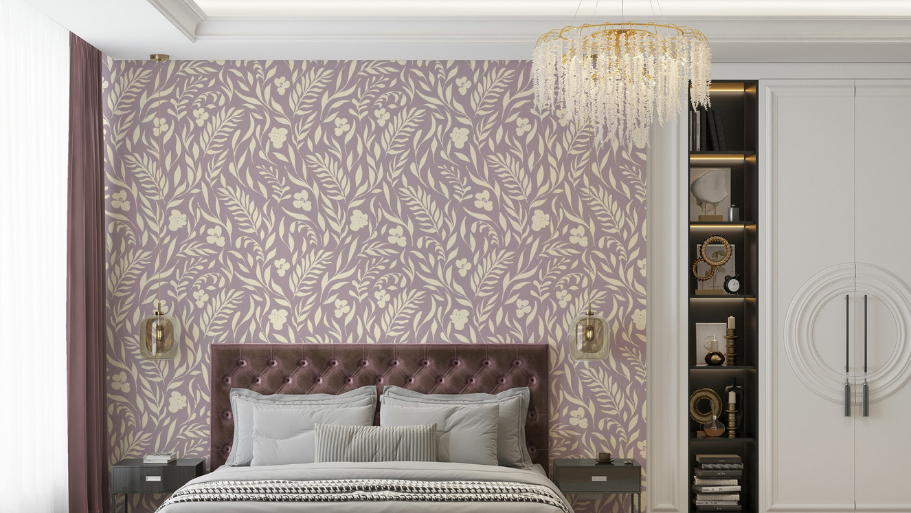 Modern botanical wallcovering

