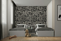 The colors used are bold, including navy blue, mustard yellow, and terracotta.
