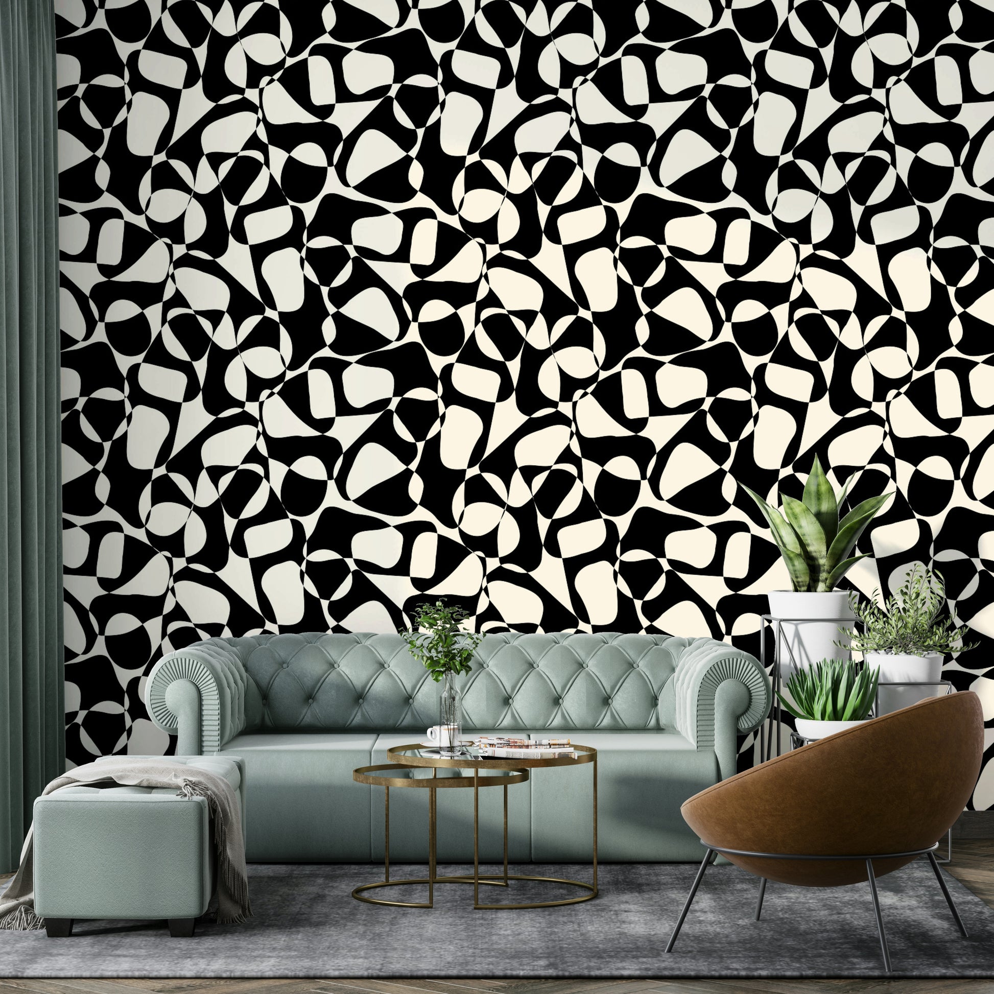 This is the Cropped Shapes abstract geometric wallpaper.