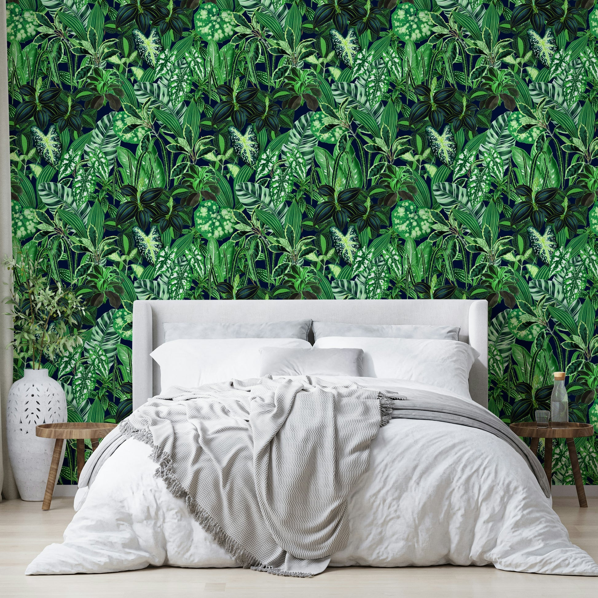 Detailed view of the lush, textured leaves

