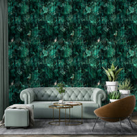 Emerald deep green wall mural

