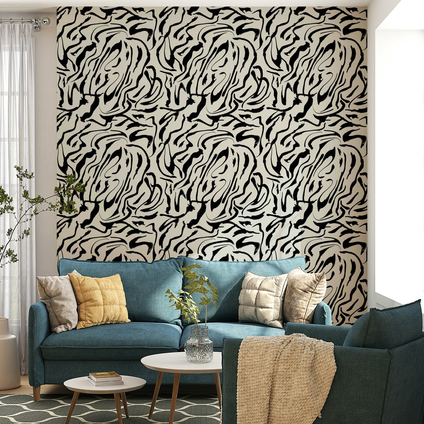 Painted Lines modern wall mural