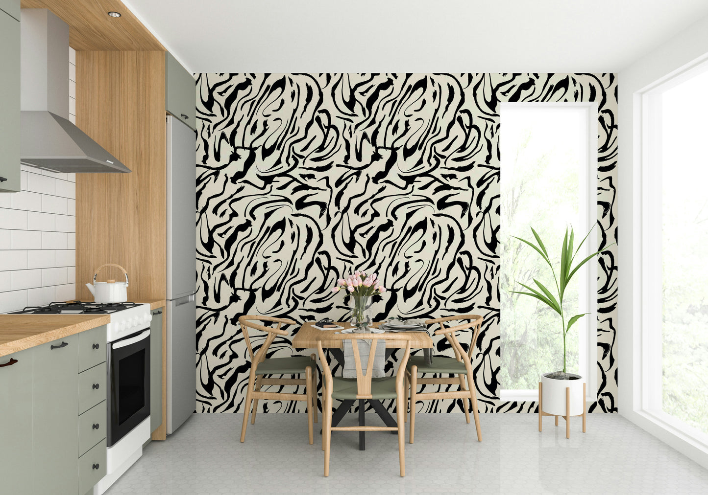 Painted Lines classic wallpaper for walls

