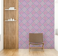 Dahlia Diamonds diamond pattern wallpaper