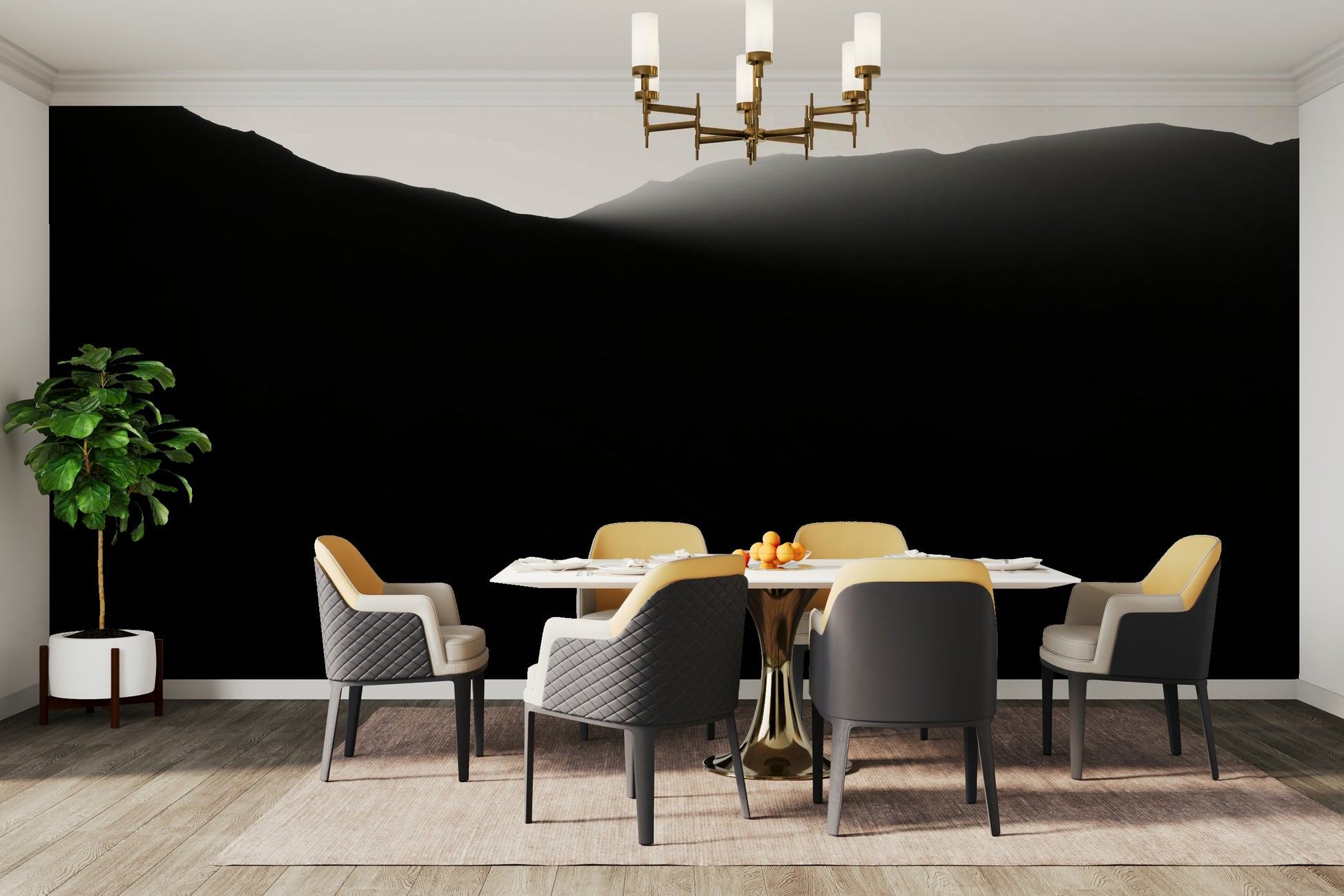 The wallpaper for walls being admired in a home.

