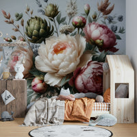 A graceful floral wallpaper for walls.