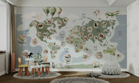 A beautiful wildlife map wallpaper with a fun flair.

