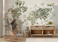 Green Globetrotter wildlife wall mural