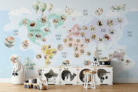 Pastel Wildlife peaceful wall covering