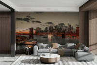 Lower Manhattan Dusk sophisticated wall covering

