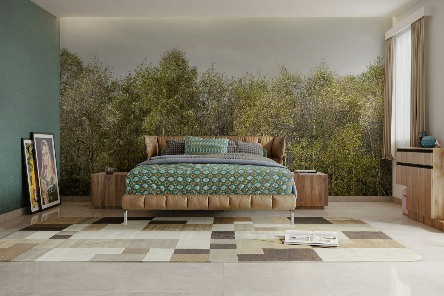 Birch Grove elegant mural wallpaper

